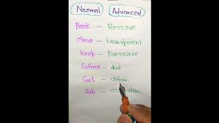 Normal vs advanced / clear - transparent / book - reserve #trending #education #spokenenglish