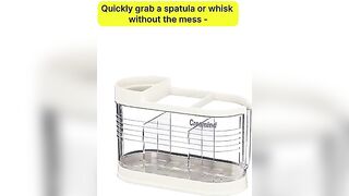 Flatware Organizer with Tension Mount - Lightweight Transparent Countertop Utens