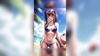 Hot and sexy anime girls in bikinis