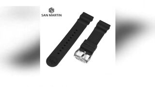 San Martin Watch Accessories Waterproof Straps For Men Women Flexible Fluorine Rubber Watchband