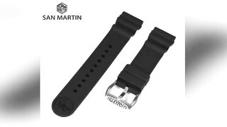 San Martin Watch Accessories Waterproof Straps For Men Women Flexible Fluorine Rubber Watchband