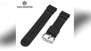 San Martin Watch Accessories Waterproof Straps For Men Women Flexible Fluorine Rubber Watchband