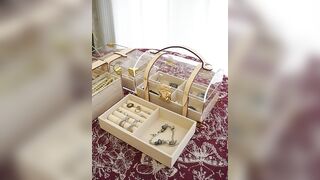 Transparent Jewelry Box with Gold Accents