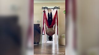 Yoga trapeze core strength training # #yoga #fitness #workout #pullup