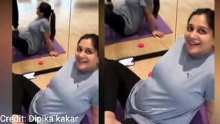 9 Months Pregnant Dipika Kakkar Ibrahim Ki Pregnancy Yoga For Normal Delivery #dipikakiduniya