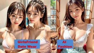 [4k] Girlfriend Date Fashion try on Haul by Ai art lookbook, 룩북, 코스프레, 패션쇼, ai그림