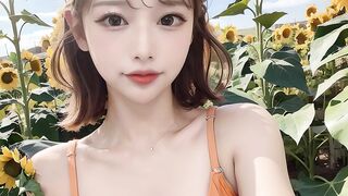 [4K] Sunflowers and girls in bikinis 해바라기와 비키니 소녀 AI ART/AI LOOKBOOK 룩북