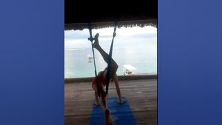 Aerial yoga ocean view #shorts