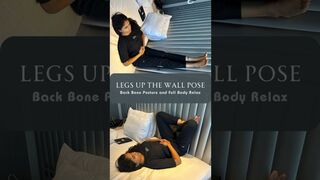 Legs up the Wall Pose-Variation #yoga #yogagirl #yogapractice #backboneposture #weightloss #holistic