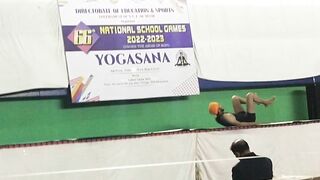 Tawaro pe Yoga National School Games 2023 rhythmic yoga asanas in SGFI New Delhi by Chandigarh