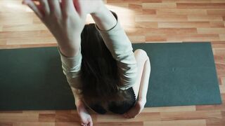 Yoga beginners stretching Home