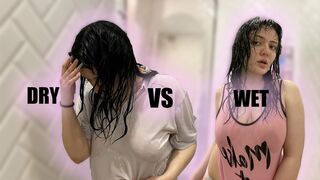 Dry Vs. Wet Try On haul | See-through Try On Haul | Shower with me