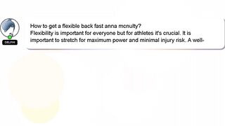 How to get a flexible back fast anna mcnulty?