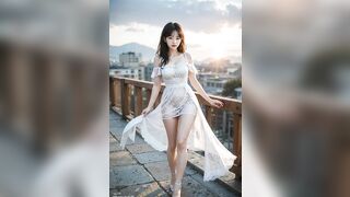 4K AI ART, See-Through Dress, Transparent Lingerie, Reflections of Grace in a White Dress, ai art,