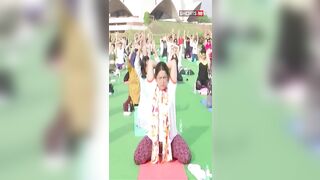 International Yoga Day On June 21 | BJP MP Meenakshi Lekhi Doing Yoga At Lotus Temple | #shorts