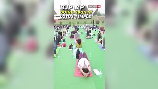 International Yoga Day On June 21 | BJP MP Meenakshi Lekhi Doing Yoga At Lotus Temple | #shorts