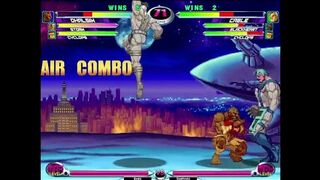 MvC2 Dhalsim 50% sequence, teleport to save assist, 50% Yoga Inferno xx Hailstorm combo