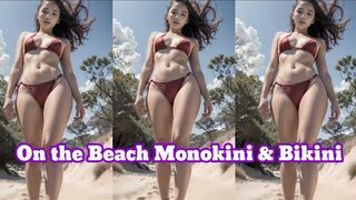 On the beach red monokini & bikini | Lookbook Girls