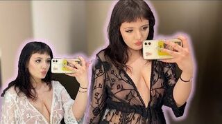 [4K] See-Through-Transparent Lingerie - Try-On Haul - At The Mall #tryon #trynottolaugh