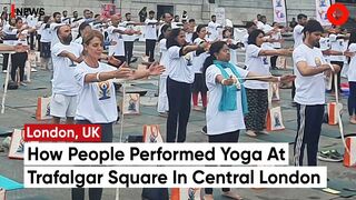 Londoners Celebrate International Day of Yoga at Trafalgar Square, Author Amish Tripathi Joins In