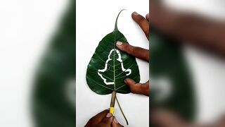 Yoga Day On Leaf Carving Art | International Yoga Day Leaf Art |#shorts #viral #yoga