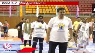 National Yoga Day Celebrations Grandly Celebrated All Over India | V6 News