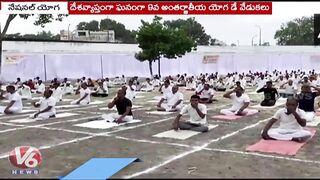 National Yoga Day Celebrations Grandly Celebrated All Over India | V6 News