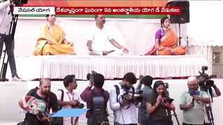 National Yoga Day Celebrations Grandly Celebrated All Over India | V6 News