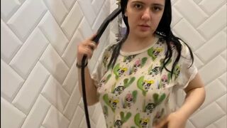 Dry Vs Wet Try On haul See through Try On Haul Shower with me720P HD 1