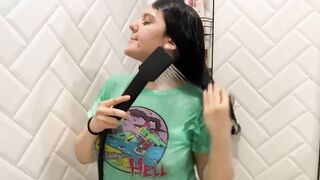 Dry Vs Wet Try On haul See through Try On Haul Shower with me720P HD 1