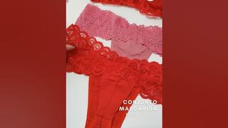 Conjunto Lingerie calcinha e sutiã com bojo em renda e microfibra Margarida