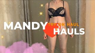 Micro Bikini Try on Haul Thong Style with Lingerie Lace Bra