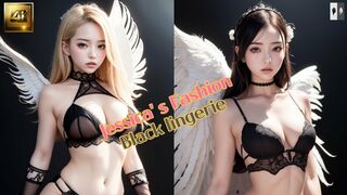 [4K HD] Jessica’s Black Lingerie (Stable Diffusion) | Ai Art, Ai Lookbook, Ai model, Ai pic,Ai cover