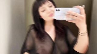 4K See Through Transparent Lingerie Try On Haul At The Mall1080P HD 2