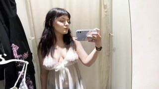 4K See Through Transparent Lingerie Try On Haul At The Mall1080P HD 3