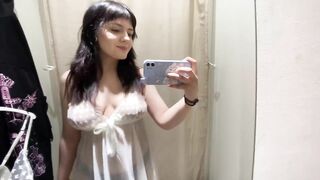 4K See Through Transparent Lingerie Try On Haul At The Mall1080P HD 3