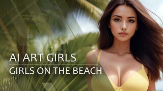 AI Art Girls │ Girls in bikinis on the beach.