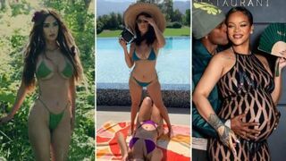 Shimmering Stars: Celebrities Megan Fox and Rihanna Sizzle in Oséree's Sparkly Bikinis