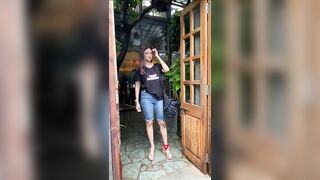 Yoga Girl Gorgeous Shilpa Shetty with Mother spotted at Restaurant in JUHU