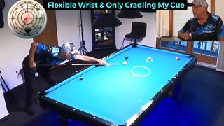 Loose grip + flexible wrist = straight stroke