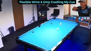 Loose grip + flexible wrist = straight stroke