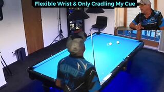 Loose grip + flexible wrist = straight stroke