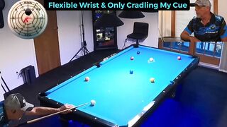 Loose grip + flexible wrist = straight stroke