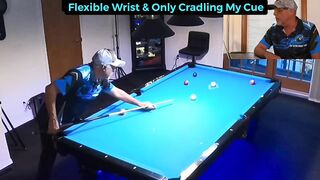 Loose grip + flexible wrist = straight stroke