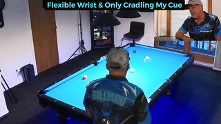 Loose grip + flexible wrist = straight stroke