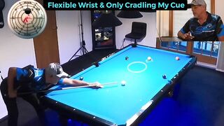 Loose grip + flexible wrist = straight stroke