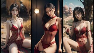 主題-性感紅色內衣|Theme - Sexy Red Lingerie|테마 - 섹시한 빨간 란제리テーマ - セクシーな赤いランジェリ