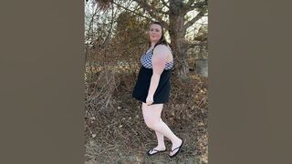 WalkOnBeach | Try On Haul with csanne | Detail for the plus size swimdress she buy