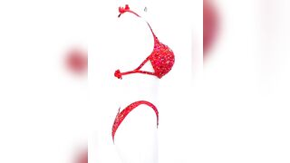 Bikinis Daring Red | Bohemica: Crystal Bikini Salon