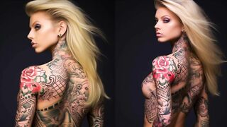 Beautiful Women In Bikinis With Tattoos | A.I Generated